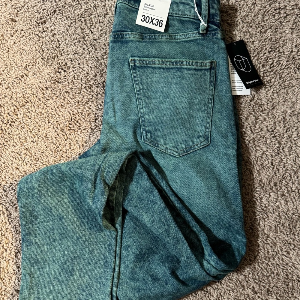 Original Use Slim Straight Jeans in Teal
